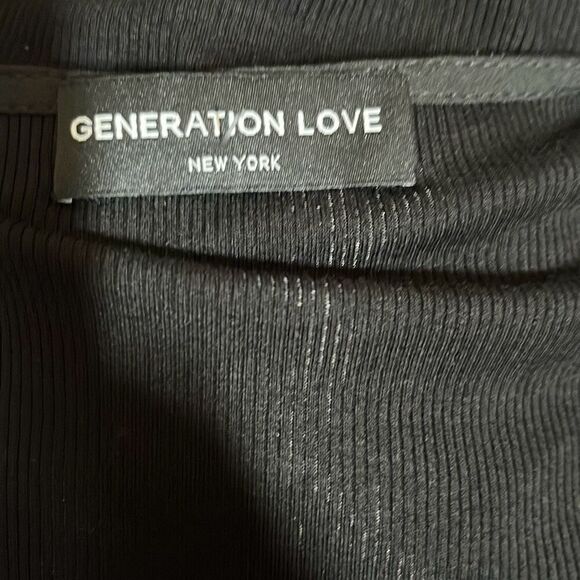 Generation Love Black V-neck Ruched Stretch Shirred Long Sleeves Blouse/Top XS/S - Picture 5 of 6